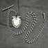 Around 1887 British Antique Sterling Silver Albert Chain 49g Sterling Silver Medal Fob